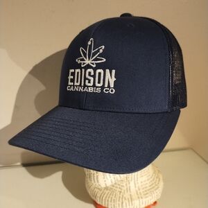 Edison Cannabis Co Blue Trucker Hat